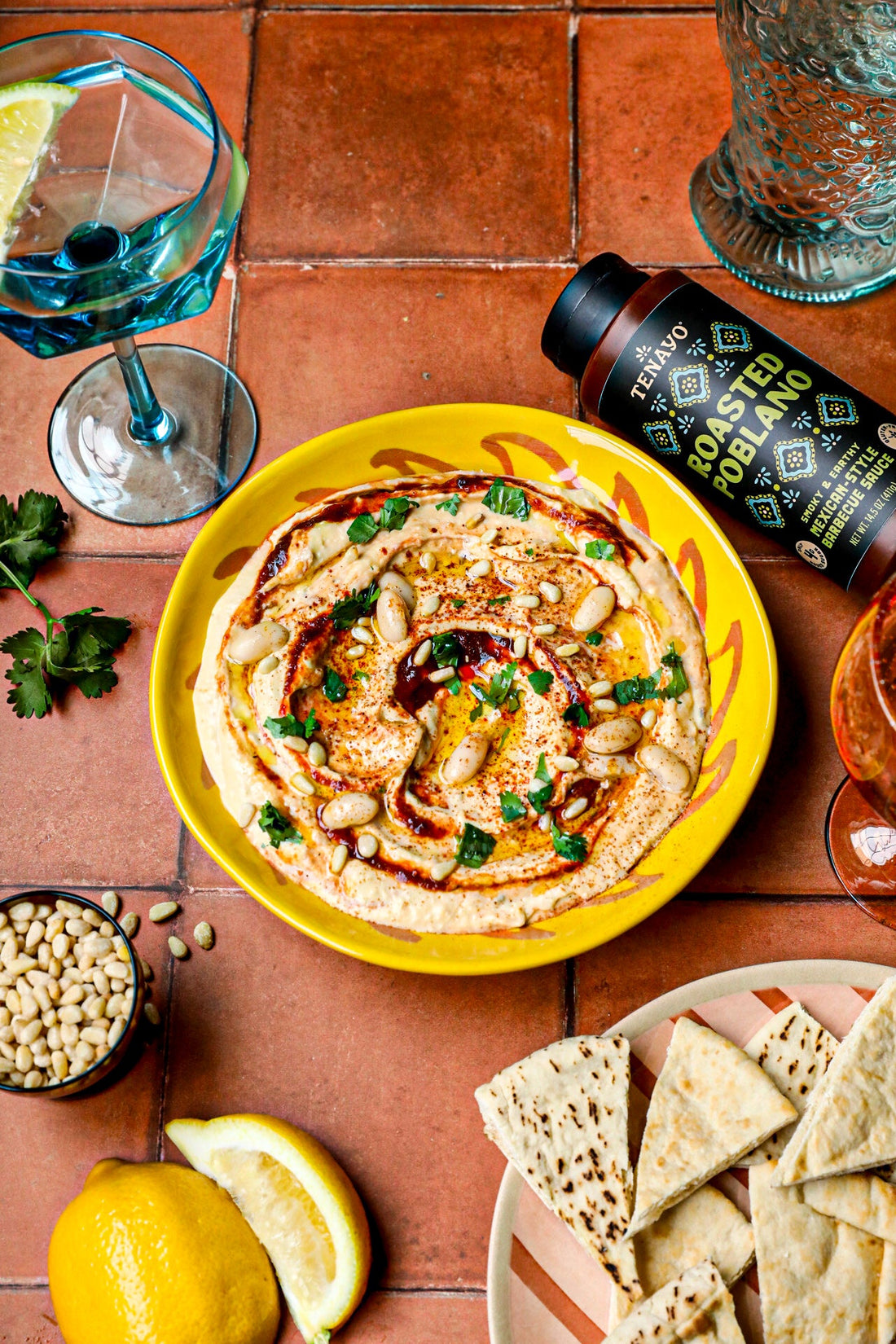 Roasted Poblano and White Bean Hummus