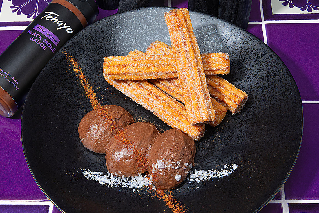 Churros with Easy Chocolate Mole Mousse